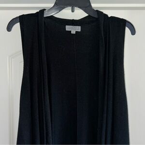 Long Black Cardigan Vest